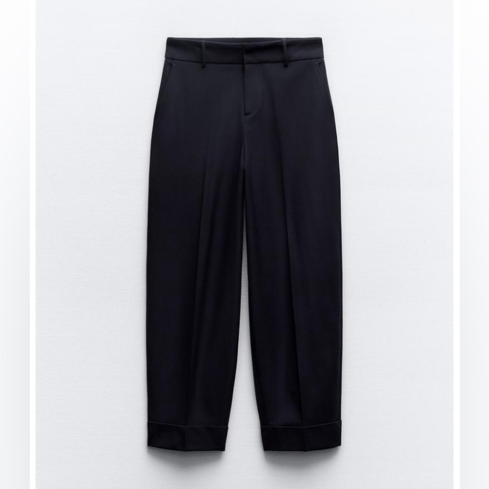 ZARA Navy Cuffed Pant